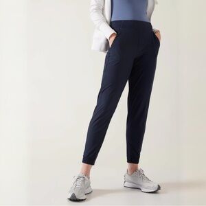 {Athleta} "Brooklyn Jogger" Navy Blue Mid Rise Elastic Waist Track Pants